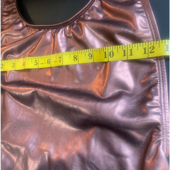 Bronze golden brown, one piece metallic swimsuit,bathing suit size small - Picture 8 of 11